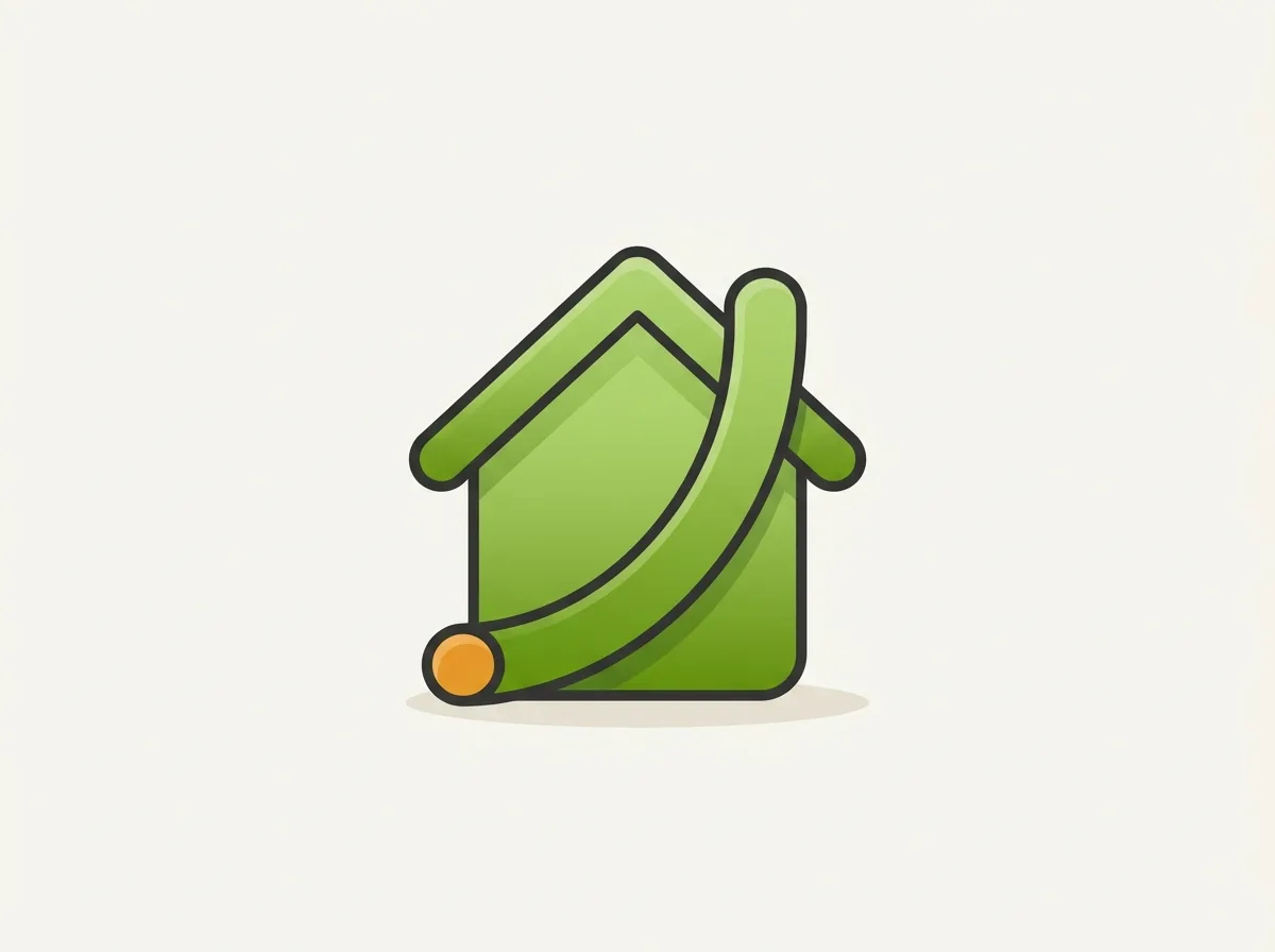 Vollfinanzierung: flache Illustration eines vollständig finanzierten Hauses ohne Eigenkapital – Kreditriese Glossar